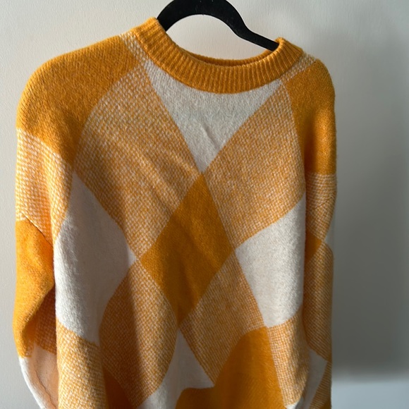 Orange Argyle Knit Sweater | Zara - Picture 5 of 5